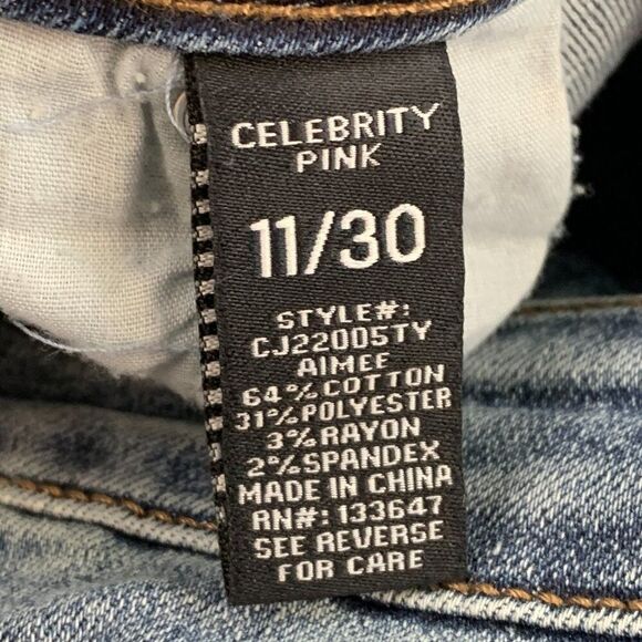 Celebrity Pink Jeans sz 11 / 30 Skinny Ankle Inseam 26.5" Distressed - Picture 14 of 15